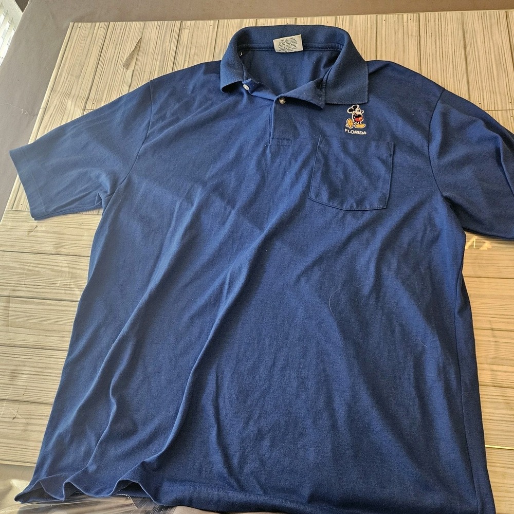 Vintage Velva Sheen Mickey Mouse Shirt Mens‎ Extra Large XL Blue polo Florida